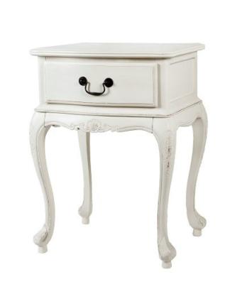 China High Quality French Shabby Chic Country Style Solid Wood Nightstand Wooden Bedside Tables White for sale