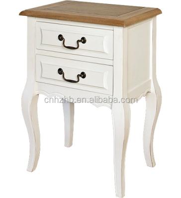 China High quality hot sale luxury french solid wood console table solid wood with 2 drawers in white color for sale