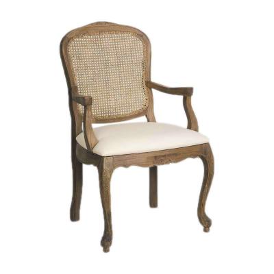 China French French Style Hand Carved Teak Wood Carving Chairs SOLID  WOOD+RATTAN+FABRIC for sale