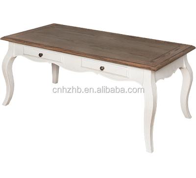 China Solid Wood French High Quality Rustic Old Elm Wood Coffee Table for sale