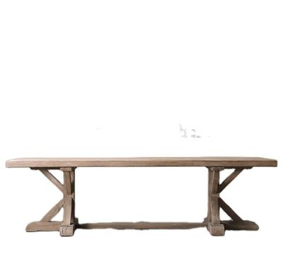 China Eco-Friendly Repurposed Wood Rustic Dining Table Recycled Solid Wood Antique Elm Dining Table for sale