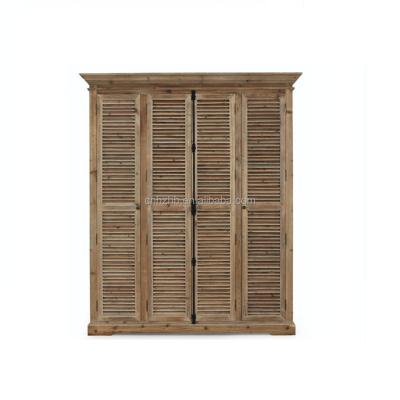 China High Quality Eco-friendly French Style Recycled Vintage 4 Door Wardrobe Furniture Wooden Design for sale