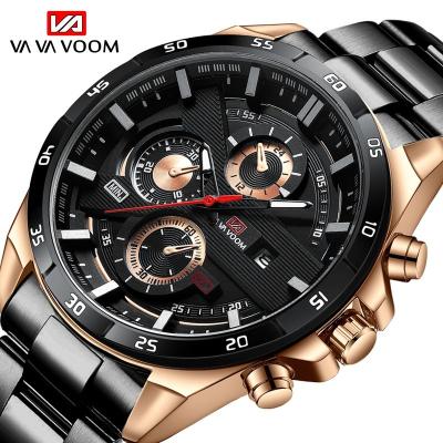 China 2023 New Chronograph Watches Mens Sport Stainless Steel Band Waterproof Mens Watch for sale