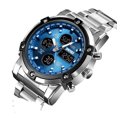 China SKMEI Alarm Stainless Steel Metal Water Resistant Mens Wristwatch Sports Watch Analog-Digital Relojes de Hombre for sale