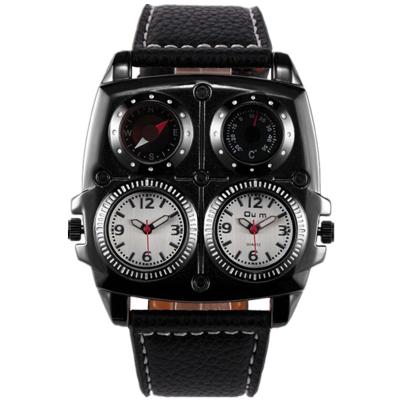 China Hot Sales Oulm1140 Two Time Zone Japan Multiple Movement Model Big Time Zone Dial Men Adjust Irregular Watches for sale