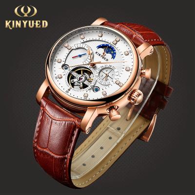 China KINYUED J025 Leather Belt Automatic Automatic Calendar Date Luxury Mechanical Watches For Men for sale