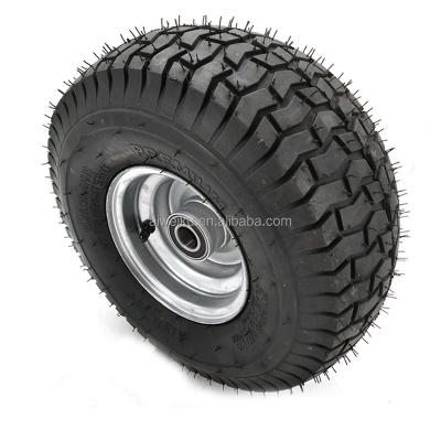 China 15X6.00-6 Rubber Tubeless Tire With Mechanical Axle Tube Hub Wheel For Lawnmower for sale