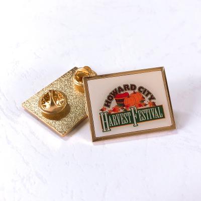 China Other high quality custom metal badge CMYK printing pins with epoxy resin for sale