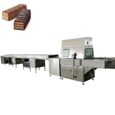 China Grande linha de revestimento industrial do chocolate da escala 600mm com túnel refrigerando de 14M à venda