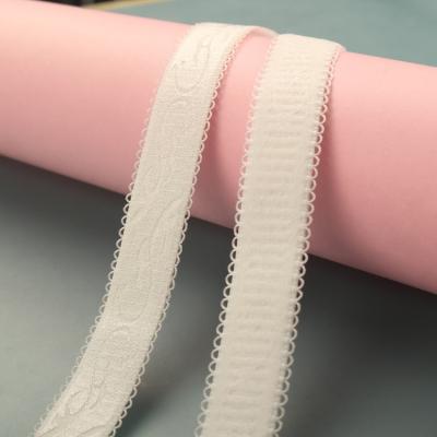 China Custom Jacquard Computer Web Webbing Bandage Strap Non-slip Elastic Band Underwear Bra Elastic Nylon Shoulder Straps for sale