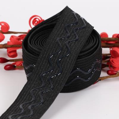 China High Quality Custom Made Elastic Silicon Webbing Elastic Band Polyester Anti Slip Polyester Webbing Elastic Band For Belt for sale