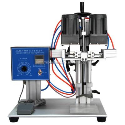 China Low cost semi-auto tabletop Trigger capping machine spray pump plastic bottle capping machine for sale