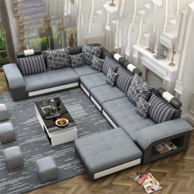 China Hot sale factory direct sale u shape convertible home modern upholstered sectional sofa supplier for sale