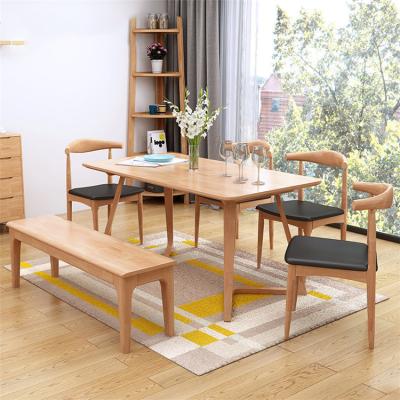 China Full Nordic Simple Modern Popular Style Solid Wood Solid Wood No Dining Set Folding Table Set With 6 Chairs For Dining Room for sale