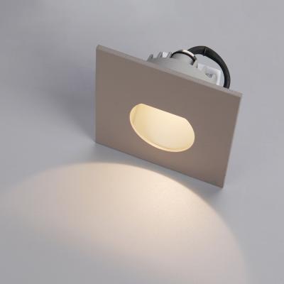 China 1W 2W 3W IP65 Modern High Quality Square Outdoor Indoor Bedroom Recessed Stairs Wall Step Light for sale