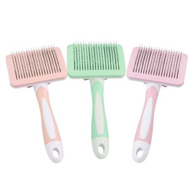 China Metal Pin Bristle Comb Deshedding Pet Comb Stocked Cat Brushes For Indoor Cats Pet Dematting Brush for sale