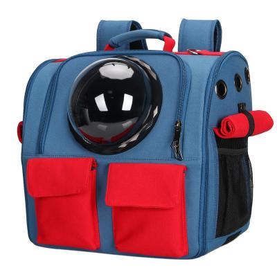 China Sustainable Hot Selling Foldable Pet Bags Outdoor Portable Transparent Dog Carrier Bag Backpack for sale