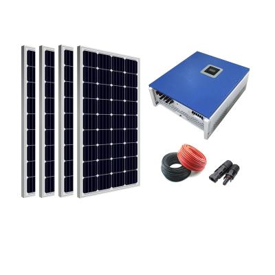 China Commercial 20kw on grid 20kva solar power system with mppt controller pure sine wave inverter hybrid solar grid tie for sale