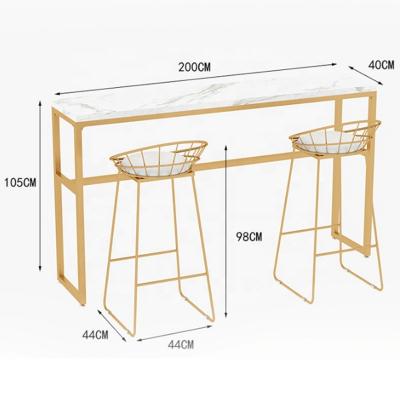 China OEM Restaurant Furniture Set Bar Table Dining Table Gold Marble Barstool High Leg In Stock Ready To Ship Optional Sizes for sale