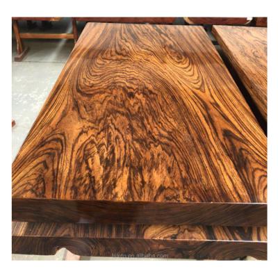 China OEM factory wholesale african zebra slab solid wood dining table top dining room furniture wood custom order and bar worktop for sale