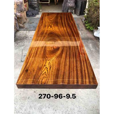 China Wholesale OEM Factory Kiln Dried African Gloss Finish Slab Zingana Solid Wood Dining Table Top In Stock Ready To Ship for sale