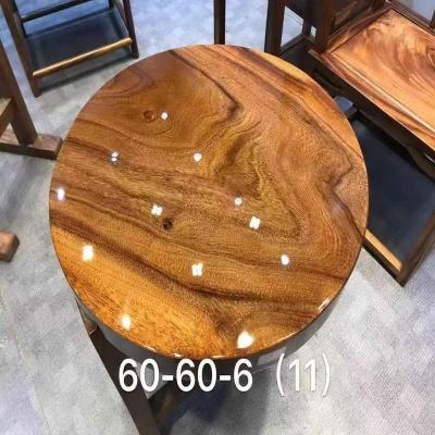 China Solid Glossy Finish Wood Equator Walnut Slab Dining Table Top Size=24inch*24inch For Restaurant Use Round Shape Dining Table Top for sale