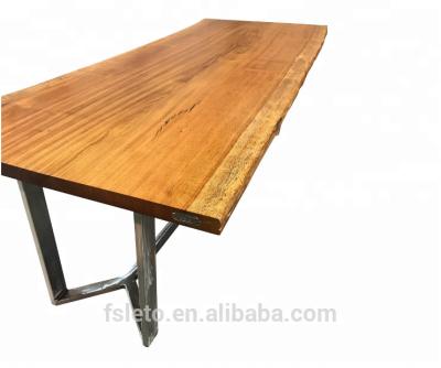 China African Zebra Slab Edge Solid Wood Living Dining Table for sale