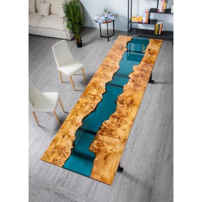 China Art Table Made From France Wholesale Poplar OEM Factory Resin Wood Slab for Dining Room and Kitchen Room Furniture Custom Order for sale