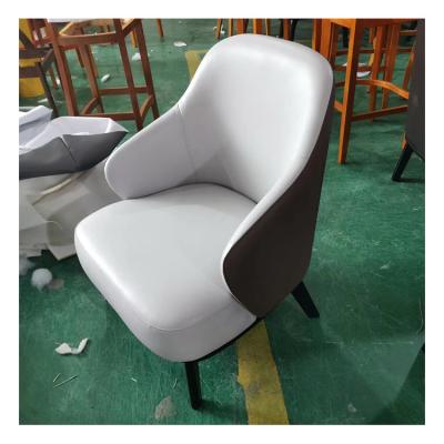 China Modern Living Room Leisure Contemporary Solid Wood Luxury Leather Upholstered Wood Dining Chair Upholstered Design for sale