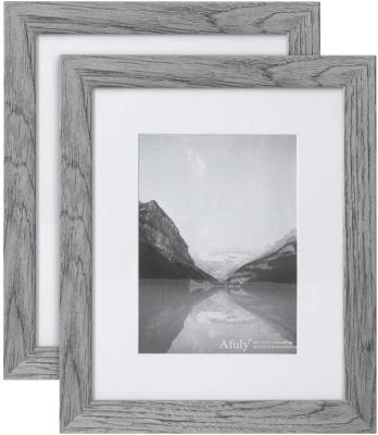 China Cheap and Useful Gray Wooden Picture Frames Scandi Gallery Wall Mounted 5x7 and Tabletop 8x10 Picture Display Gift, Set of 2 for sale