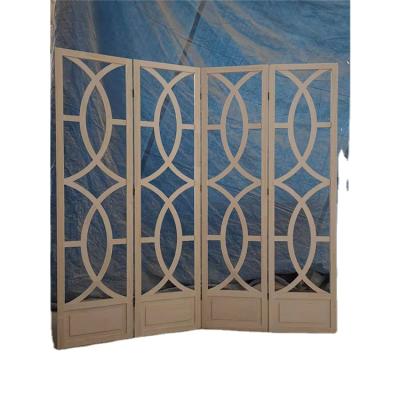 China Traditional Chinese Perforated Folding Mobile Screen Made Of Antique Wood Folding Screen Partition for sale