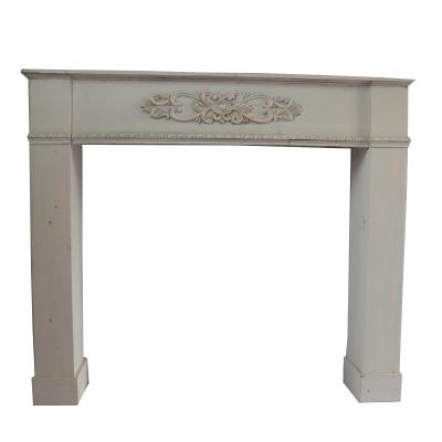 China Hot Sale Modern Rustic French Farmhouse Style Decorative White Wood Fireplace Mantels for sale