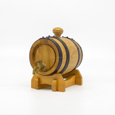 China High Quality Barrel 1.0L Oak Wine Barrel Storage With Copper Faucet For Wine Wooden Wine Barrel for sale