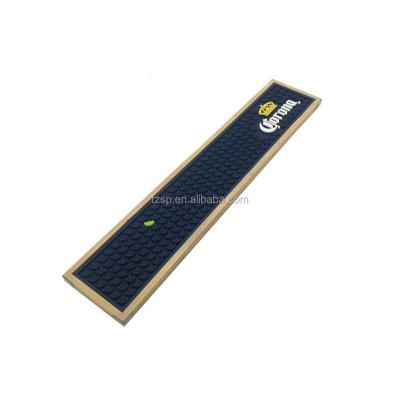 China Pine+PVC Mat Custom Design Products Soft Mat Barber Rail Bar PVC Bar Drinking Mat for sale