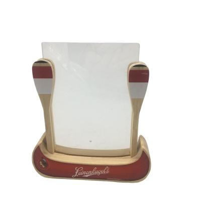 China Restaurant /Hotel /Bar /Wedding Hot Selling Custom Solid Wood Logo Table Stand Low Display Stands With Card for sale