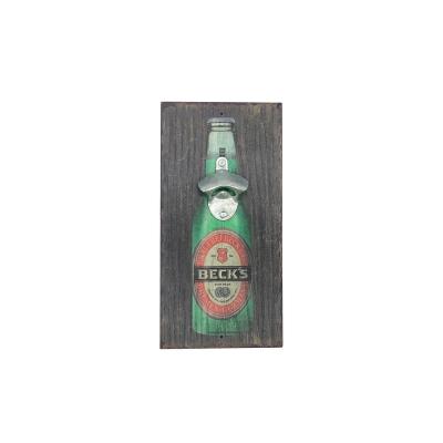 China Sustainable High Quality Custom Different Kinds Of Metal Bottle Opener Beech Wooden Beer Bottle Opener for sale