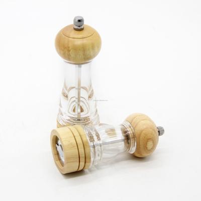 China Viable manual wooden salt and pepper grinder/wooden pepper grinder/natural wooden pepper mill set for sale