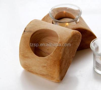 China High Quality Natural Wooden Candle Holder Crystal Candle Holder for sale