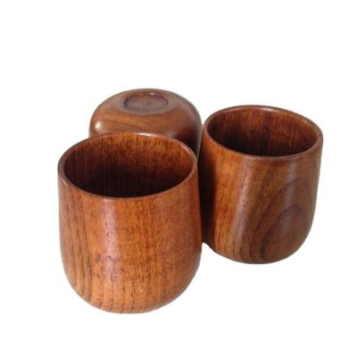 China Customized handmade natural wood wooden coffee mug viable logo cup wooden tea cup for sale