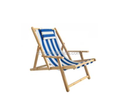 China Custom Wholesale Modern Logo Pine Wooden Folding Beach Chair for Outdoor Camping BBQ Beach Travel Picnic Festival Fishing for sale