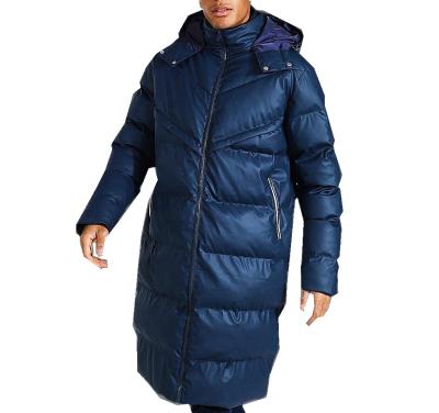 China Raincoat Custom Design High Quality Full Hooded Down Long Winter Coat For Men for sale