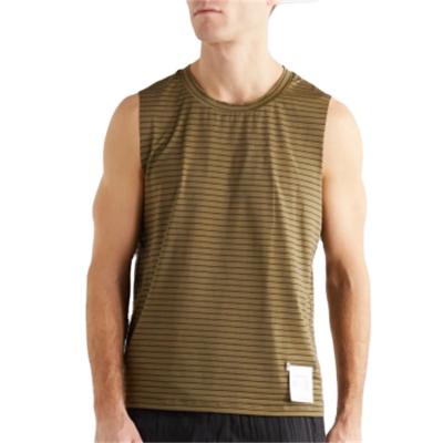 China QUICK DRY Custom Lightweight Stripe Sports Stretch Tank Top Running Tank Top For Men for sale