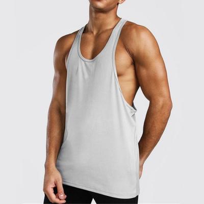 China Custom wholesale anti-pilling cotton gym tank top fitness drop sleeve opening aplet singlet for men for sale