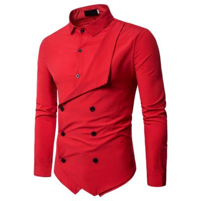 China Fashion Mens Breathable Long Sleeve Long Shirt European Cross Sleeve Shirt for sale