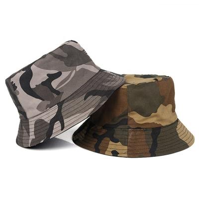 China Camouflage Cotton Fisherman Bucket Hat Reversible Camouflage Fishing Bucket Hat Camouflage Bucket Hat for sale