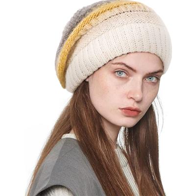 China Fashion Women's INS Cold Weather Link Dye COMMON Soft Warm Ribbed Acrylic Knit Hats Skull Beanie Hat for sale