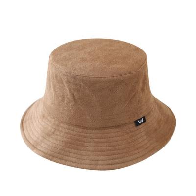 China Autumn Empty Unisex Winter Fisherman White Bucket Hat Bucket Hat Suede Outdoor Foldable Adjustable Hat for sale