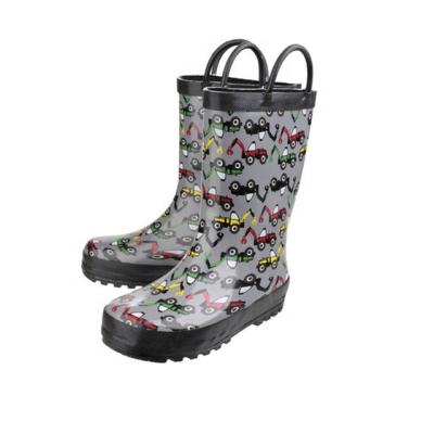 China CUSHIONING Wholesale Custom Print Easy-on Grips Toddlers Character Rain Boots Kids Children Rain Boots for sale