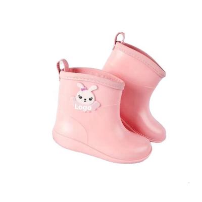 China CUSHIONING Cute Lightweight Kids Plastic Pink Rain Boots Kids Shoes Rain Boots Custom Made Boots for sale