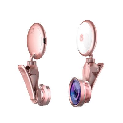 China Smartphone & 2019 PC High Quality Wide Angle Fish-eye Ring Macro Light Mobile Selfie Tablet Lens RK19S LED for sale